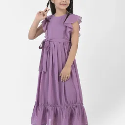 Eavan Kids Mauve Solid Maxi Dress image 1