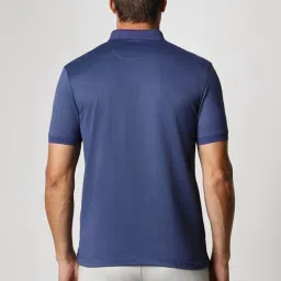 Van Heusen Navy Regular Fit Printed Polo T-Shirt image 2