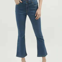 United Colors of Benetton Blue High Rise Bootcut Jeans image 1