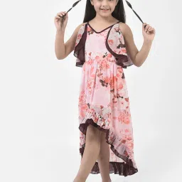 Eavan Kids Pink Floral Print Dress image 1