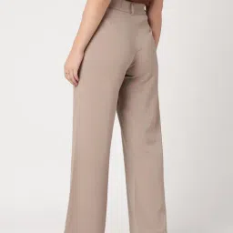 strong & brave Strong And Brave Light Brown Solid Trousers image 2
