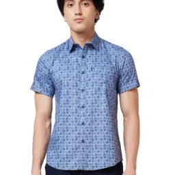 Spykar Grey Cotton Regular Fit Checks Shirt-image-36