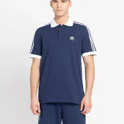Adidas Originals Night Indigo Regular Fit 3 Striped Polo T-Shirt image 1