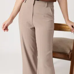 strong & brave Strong And Brave Light Brown Solid Trousers image 5