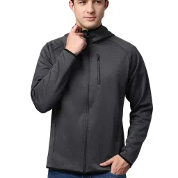 Slowave Dark Grey Regular Fit Hooded Jacket image 1