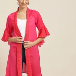 Qurvii Magenta Silk Shrug image 1
