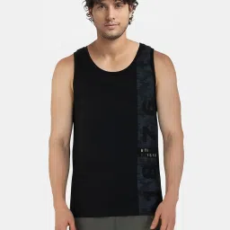 Jockey Black Regular Fit Printed Vests image 1