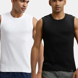 Jockey Multi Regular Fit Solid Vests (Pack of 2) image 1