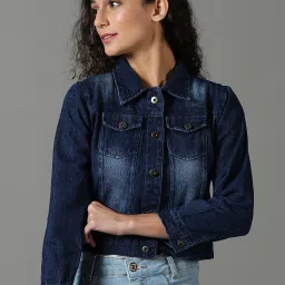 showoffff SHOWOFF Blue Regular Fit Denim Jacket image 1