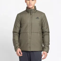 adidas Olive Regular Fit 3 Striped Sports Jacket image 1