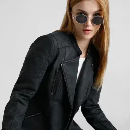 Only Black Slim Fit Biker Jacket image 1