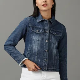 showoffff SHOWOFF Blue Regular Fit Denim Jacket image 1