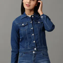 showoffff SHOWOFF Blue Regular Fit Denim Jacket image 1