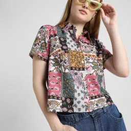 Only Multicolor Cotton Printed Shirt image 1