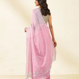 Taneira Pink Saree With Unstiched Blouse image 2