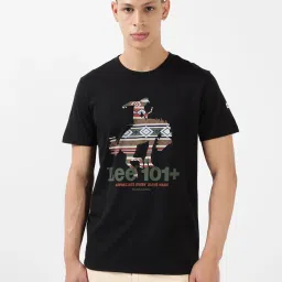 Lee Black Slim Fit Graphic Print Crew T-Shirt image 1