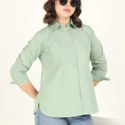 Hancock Sea Green Cotton Shirt-picture-18