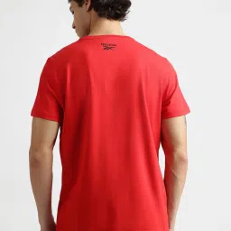 Reebok Red Regular Fit Printed T-Shirt image 2