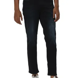 Mufti Dark Blue Regular Fit Lightly Washed Jeans image 1