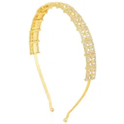 Peora Gold Plated White Kundan Studded Fancy Ethnic Hair Band-image-59