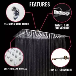 Fastgear Fusion Faucet Set with Shower Stainless Steel Chrome Finish Silver, FG2233 ( Pack of 2) image 5