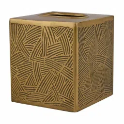 @Home Antique Gold Aluminium Rectangular Tissue Holder Box image 2