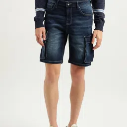 United Colors Of Benetton Blue Slim Fit Denim Shorts image 1