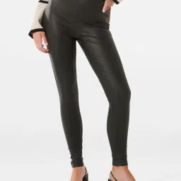 Forever New Black Leather Leggings image 1