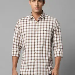 Louis Philippe Sport White Slim Fit Checks Shirt-image-43