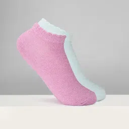 Honey by Pantaloons Pink & Grey Cotton Textured Socks Pack of 2-image-70