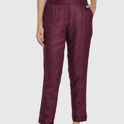 Fabindia Purple Slim Fit Pants image 1