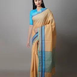 Unnati Silks Beige Woven Saree With Blouse image 1