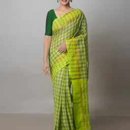 Unnati Silks Green Woven Saree With Blouse image 1