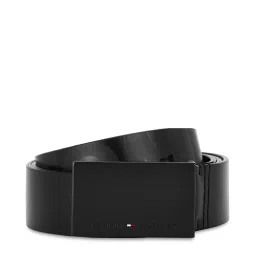 TOMMY HILFIGER Black Herlev Leather Printed Waist Belt image 1