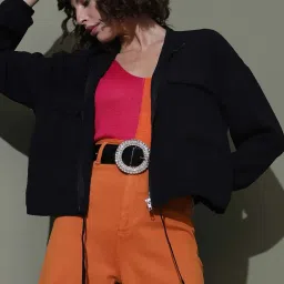 Vero Moda Black Regular Fit Bomber Jacket image 1