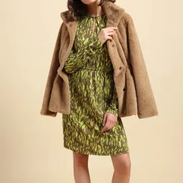 Vero Moda Green Printed A Line Dress image 1