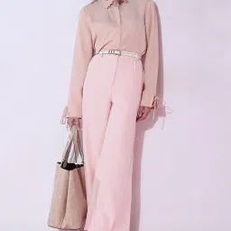 Vero Moda Pink Regular Fit High Rise Pants image 1