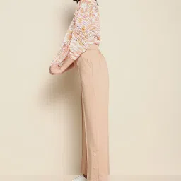 Vero Moda Beige Regular Fit High Rise Pants image 1