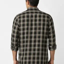 Peter England Black Slim Fit Checks Shirt image 2