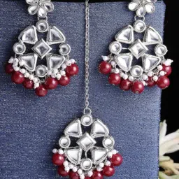 Karatcart Silver Red Set for Women-picture-14