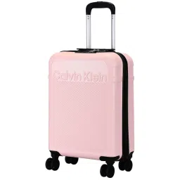 Calvin Klein Expression Silver Pink Textured Hard Cabin Trolley Bag - 53 Cms image 2