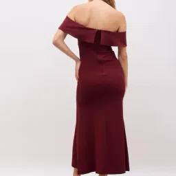 Styli Burgundy Regular Fit Dress image 2