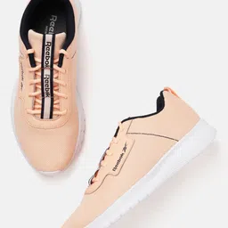 Reebok Women Peach-Coloured & Navy Blue Woven Design Stride Walker Walking Shoes-image-86