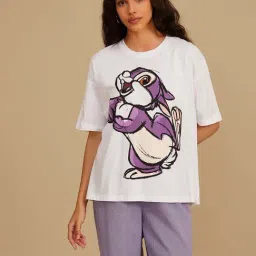 Kazo White Cotton Printed T-Shirt-picture-17