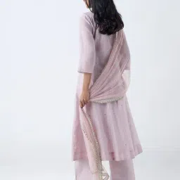 Vark by Westside Dusty Pink Embellished Anarkali Ethnic Set image 2