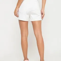 MADAME White Solid Shorts image 2