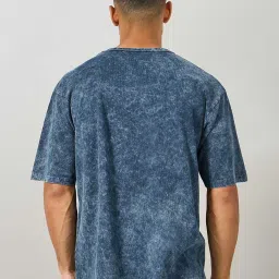 Styli Navy Relaxed Fit Printed Oversized Crew T-Shirt image 2