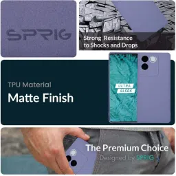Sprig Back Cover for vivo T2 Pro (Grey) image 2