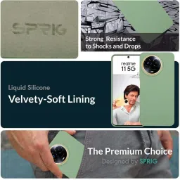 Sprig Liquid Silicone Back Cover for Realme Narzo 60X 5G (Green) image 2