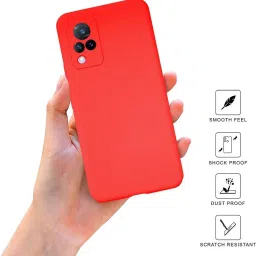 Sprig Liquid Silicone Back Cover for Vivo V21 5G (Red) image 2